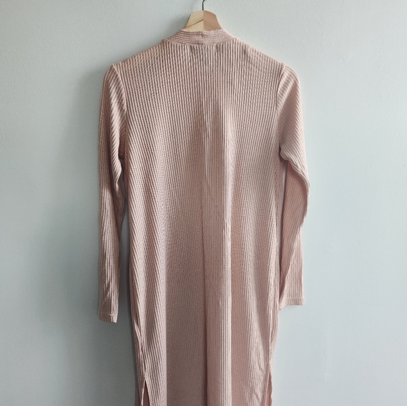 Cream Ribbed Long Cardigan - Picture 2 of 5